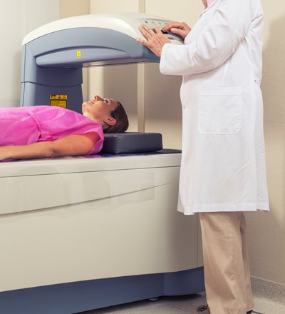 woman getting a dexa scan